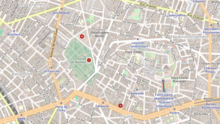Plan du quartier Montmartre autour du restaurant Tifinagh
